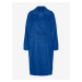 Modrý dámsky kabát s prímesou vlny VERO MODA Hazel