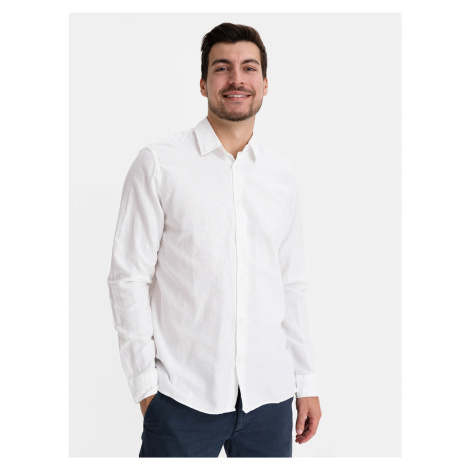 GAP Košeľa linen-cotton shirt Biela