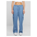 Women's Denim Cargo Pants - Blue