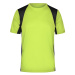 James & Nicholson Pánske športové tričko s krátkym rukávom JN306 - Fluorescenčná žltá / čierna
