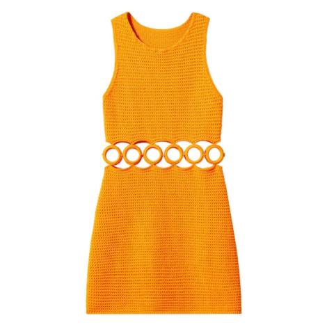 MANGO Pletené šaty  oranžová