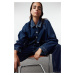 Trendyol Dark Blue More Sustainable Oversize Denim Jacket with Stitching Detail