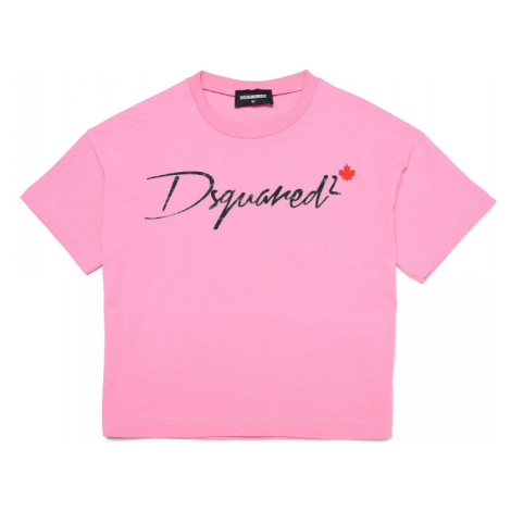 Tričko Dsquared2 Slouch Fit T-Shirt Ružová Dsquared²