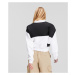 Mikina Karl Lagerfeld Jeans Klj Boxy Half Zip Sweat White/Black