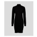 Šaty Karl Lagerfeld Open Back Rhinestone Knitdress Čierna