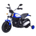 Elektrická detská motorka v modrej farbe