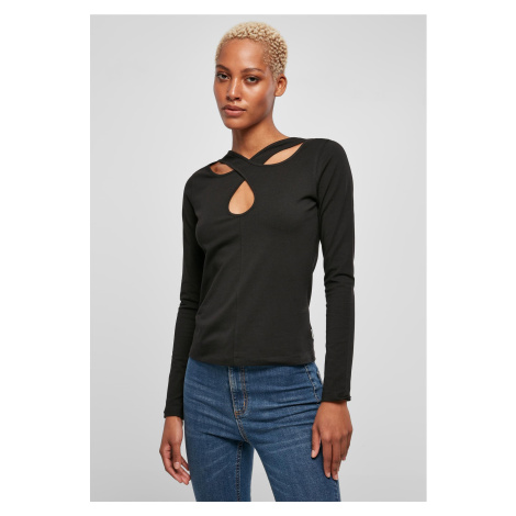 Women's crossed cutout with long sleeves black Urban Classics