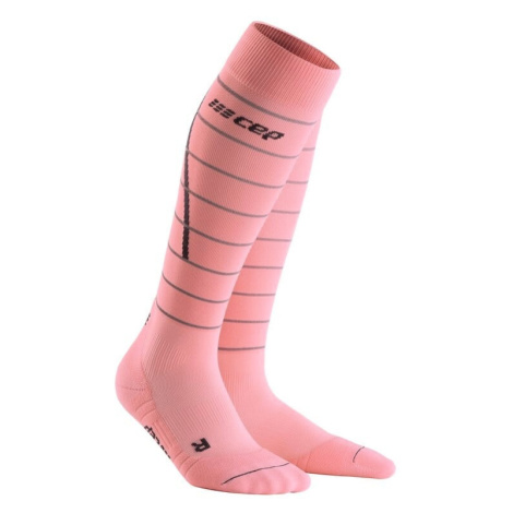 Women's compression knee-high socks CEP Reflective light pink