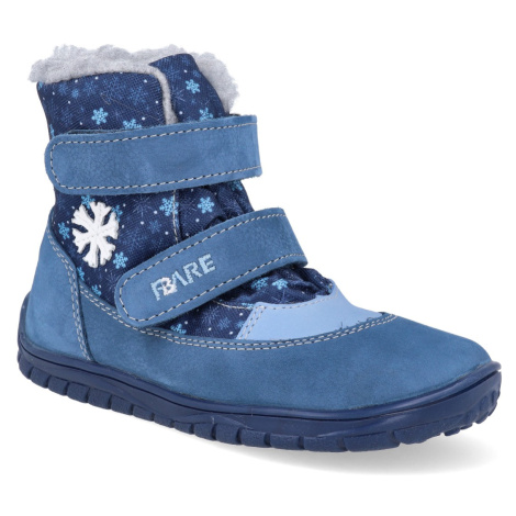 Barefoot detské zimné topánky Fare Bare - B5441204+B5541204 modré