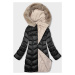 Čierno-béžová obojstranná dámska zimná bunda s kapucňou (B8203-1046)