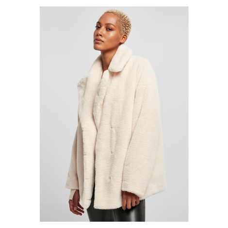 Women's Teddy jacket with whitesand lapel Urban Classics