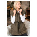 Z6747 DEWBERRY WOMEN'S VEST-PLAIN KHAKI