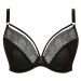 Valentina Plunge Bra 10726 Black with Blue Pattern - Panache černá s modrou