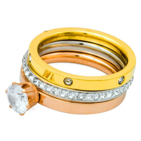 Linda's Jewelry Sada prsteňov Triple Shiny chirurgická oceľ IPR032-54 Veľkosť: 54