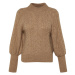Trendyol Camel mäkké textúrované vrkoče sveter sveter