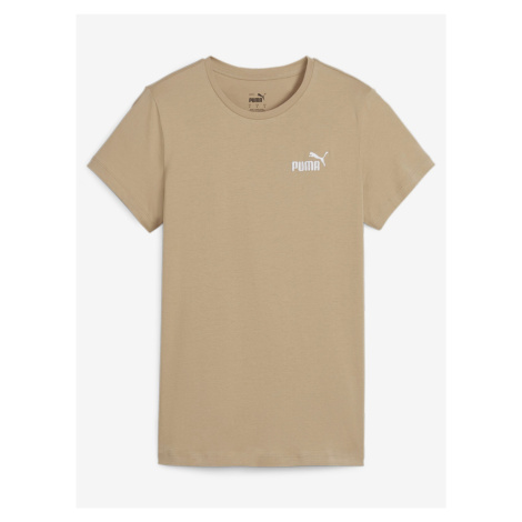 Béžové dámske tričko Puma ESS+ Embroidery Tee