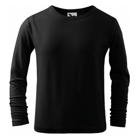 MALFINI Detské tričko s dlhým rukávom Long Sleeve - Čierna