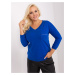 Cobalt blue plus size blouse with pocket