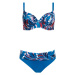 Dvojdielne plavky Blue 2 - S940J22 - Self modrá - květy