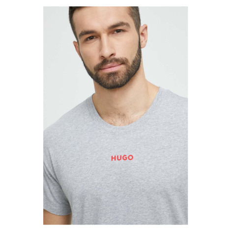 Pyžamové tričko HUGO šedá farba, s potlačou Hugo Boss