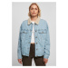 Women's Oversized Denim Jacket Sherpa Clear Blue Bleached