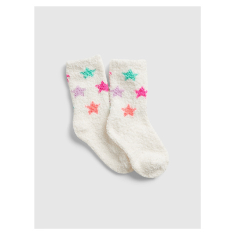 GAP Detské ponožky cozy fuzzy socks Smotanová