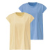 esmara® Dámske tričko, 2 kusy (modrá/žltá)