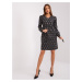 Black and gray women's dress with long sleeves