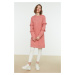 Trendyol Dried Rose Crewneck Knitted Tunic With Frill Sleeves