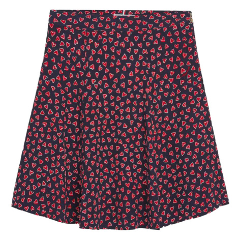 Tommy Hilfiger Sukňa - ABO ALLOVER HEART VISCOSE SKIRT modrá