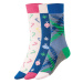 Fun Socks Unisex ponožky, 3 páry (ružová/modrá/vzor)