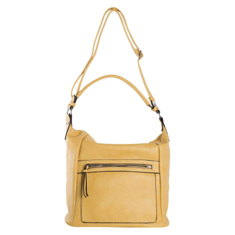 Dark yellow women's shoulder bag made of eco-leather