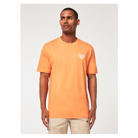 Oranžové pánske tričko s potlačou na chrbte Oakley