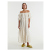 EDITED Letné šaty 'ALUNA'  pastelovo žltá / biela ako vlna