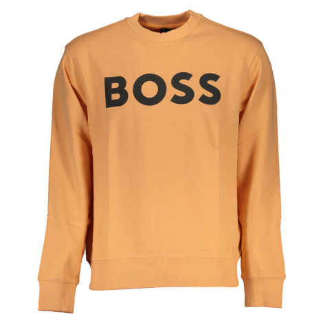 HUGO BOSS MEN&#39;S ORANGE ZIPLESS SWEATSHIRT