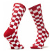 Vans Vysoké dámske ponožky Checkerboard Crew VN0A3H3NRLM1 r.38,5/42 Červená