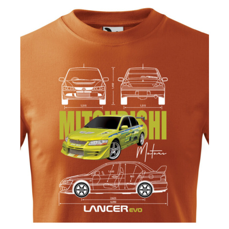 Detské tričko Mitsubishi Lancer Evolution - kvalitná tlač a rýchle dodanie