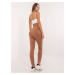 Svetlohnedé dámske tepláky s ozdobnými cvočkami CLM-DR-0128.05P-light brown