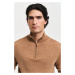 SVETER GANT EXTRAFINE MERINO WOOL HALF ZIP DK. SAND MELANGE