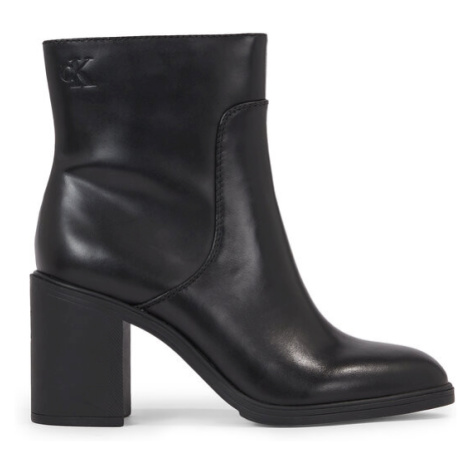 Calvin Klein Jeans Členková obuv Mid Block Heel Boot Lth Wn YW0YW01259 Čierna