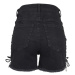Urban Classics Ladies Highwaist Denim Lace Up Shorts black washed
