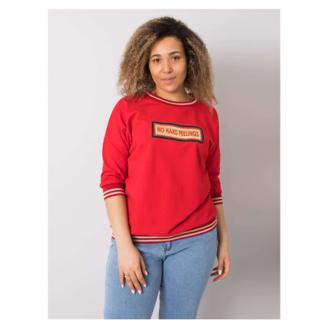 Red oversize cotton sweatshirt