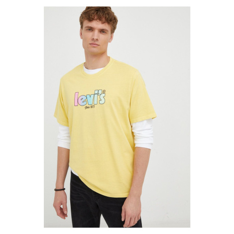 Bavlnené tričko Levi's žltá farba, s potlačou Levi´s