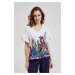 Women's blouse with colorful print MOODO - white