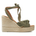 Manebi Espadrilky Hamptons Wedge Espadrilles With Knot W 0.1 WS Zelená