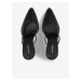 Čierne dámske kožené lodičky Calvin Klein Padded Curved Stil Mule Pump