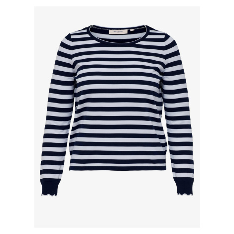 White-Blue Striped Sweater ONLY CARMAKOMA Kelci - Women