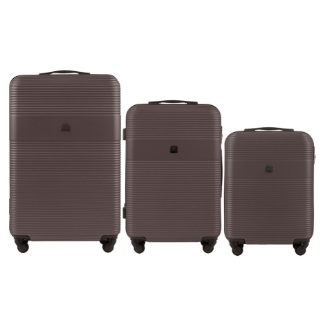 HNEDÁ SADA TROCH CESTOVNÝCH KUFROV 5398-3, LUGGAGE 3 SETS (L,M,S) WINGS, COFFEE