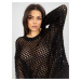 Black openwork summer sweater with round neckline