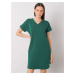 RUE PARIS Dark green women's cotton dress